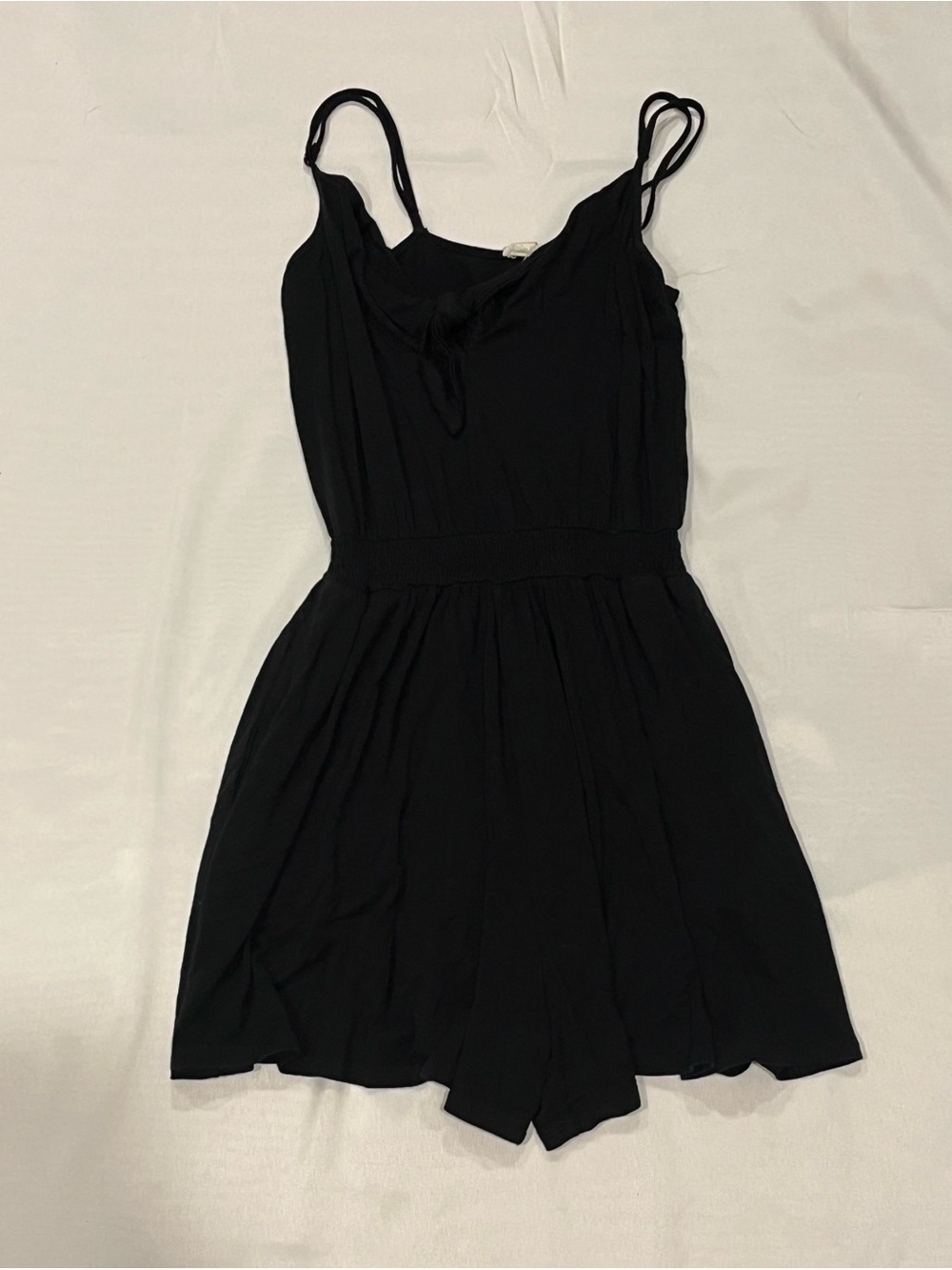 Garage Black Sleeveless Romper with Elastic Waist